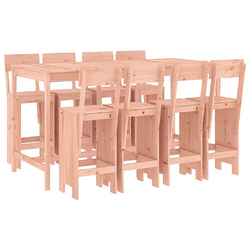 Maison Chic Table de bar et chaises d'extérieur 9 pcs,Ensemble de bar de jardin pour relax bois massif douglas -GKD800854