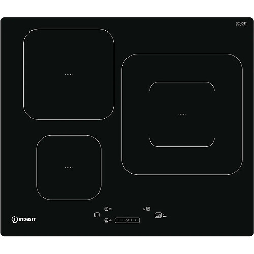 Table de cuisson induction 60cm 3 feux 7200w noir - is33q60ne - INDESIT