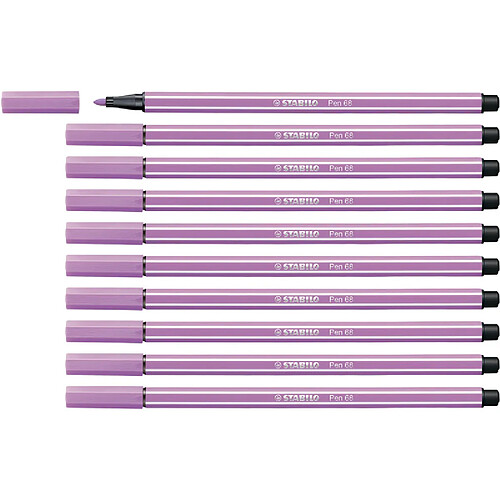 STABILO Stylo feutre Pen 68, largeur de tracé 1,0 mm, violet ()