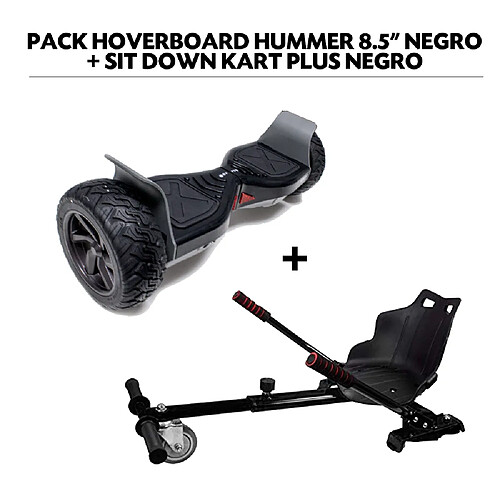 Air Rise Pack Hoverboard 8,5"" Hummer Noir+ Hoverkart Noir avec bluetooth sac et télécommande