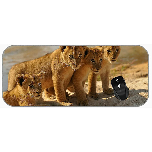 Universal (750x300x3) xxl jeu grand coussin de souris bébé animal grand chat lion lion lion pads en caoutchouc non glissant