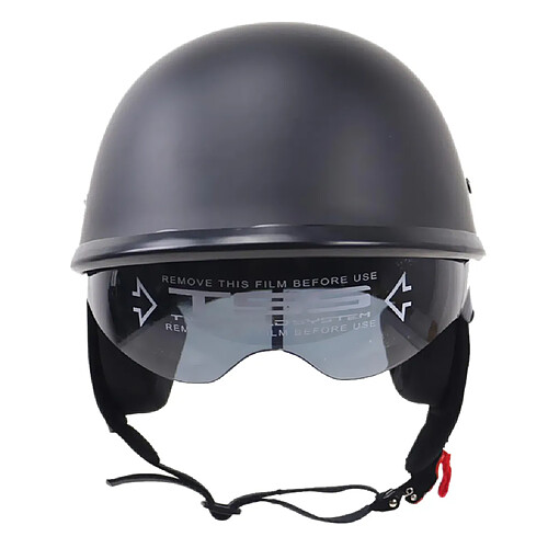 noir mat moto ouverte visage demi-casque dot drop down pare-soleil l