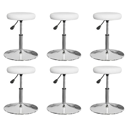 vidaXL Chaises à manger lot de 6 blanc similicuir