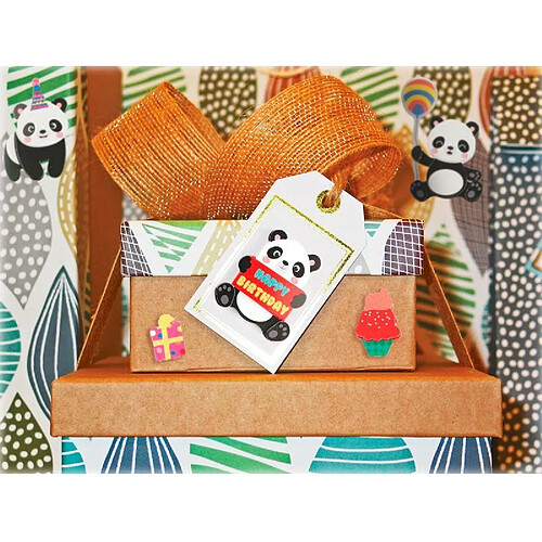 Graines Creatives 11 stickers 3D pandas 4 cm