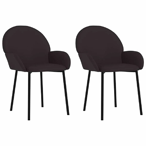 Maison Chic Lot de 2 Chaises à manger | Chaise de salle à manger cuisine noir similicuir -GKD91880