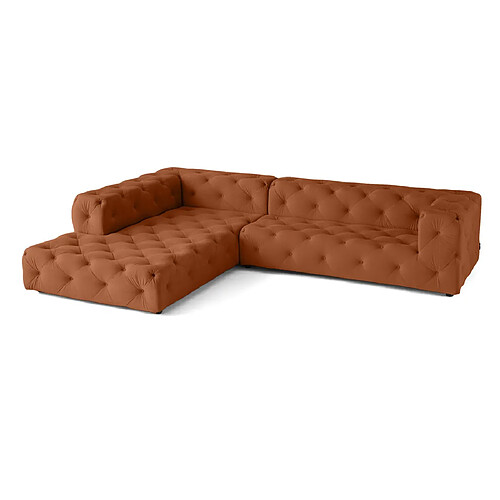 Lisa Design Gallata - canapé Chesterfield d'angle gauche - 5 places - en velours