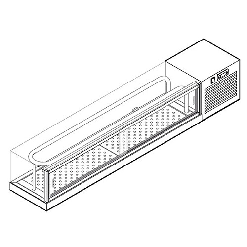 VIRTUS GROUP Vitrine Réfrigérée pour Sushis 1700 mm avec Refroidissement Statique +1°/+6°C - Virtus