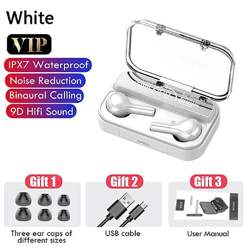 NC Écouteurs intra auriculaires sans fil Bluetooth 5.0 TWS 278 White