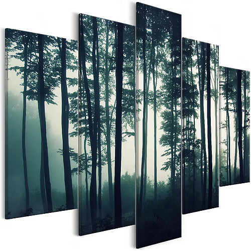 Decoshop26 Tableau toile de décoration murale impression premium en 5 parties sur châssis en bois motif Forêt Noire 225x112.5 cm 11_0018084