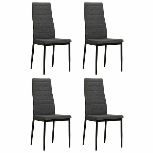 Maison Chic Lot de 4 Chaises à manger modernes,Chaises à dîner gris foncé tissu -MN52677