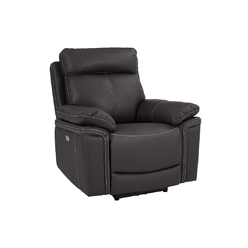 Vente-Unique Fauteuil relax électrique en cuir ISIRIS - Marron