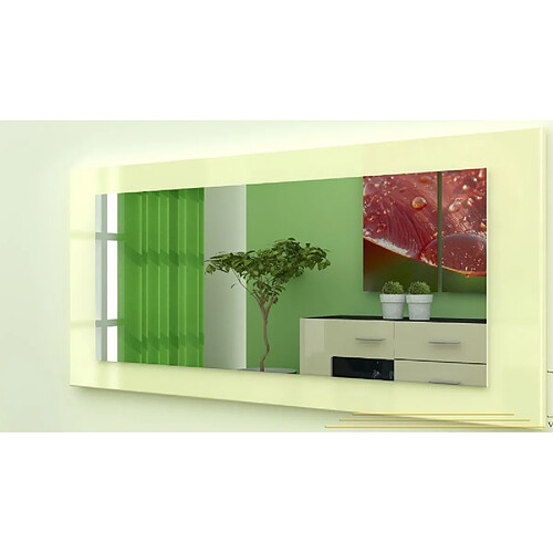 Mpc Miroir laqué haute brillance crème 89 cm