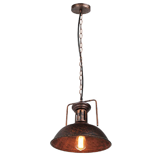 Stoex Rétro Suspension Industriel Vintages 33cm , Lustre Abat-jour Luminaire Style Vintage Rétro Métal Câble Réglable Plafonnier E27 Rouille