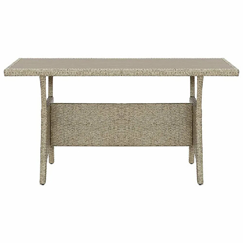 Maison Chic Table de jardin | Table d'extérieur Gris 130x70x66 cm Résine tressée -GKD69519