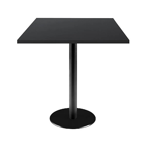 Restootab Table 70x70cm - modèle Rome pied et noir uni