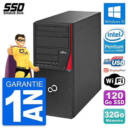 PC Tour Fujitsu Esprimo P720 Intel G3220 RAM 32Go SSD 120Go Windows 10 Wifi · Occasion