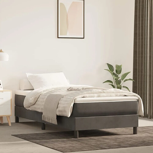 vidaXL Matelas de lit à ressorts ensachés Gris foncé 90x200x20 cm