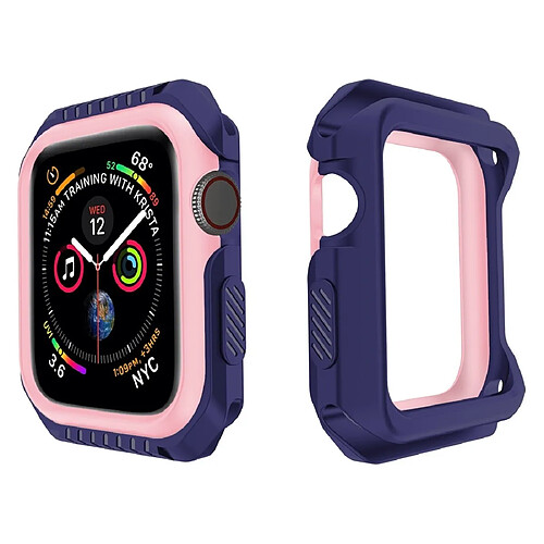 Wewoo Étui de protection bicolore antichoc Smart Watch pour Apple série 338 mm rose bleu