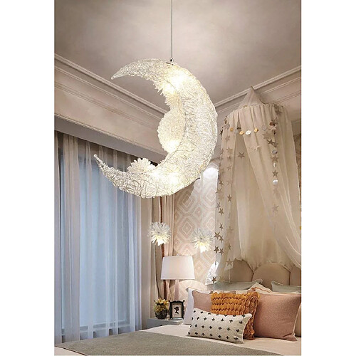 Stoex Creative Lune Et Étoiles Fée LED Pendentif Lampe Lustre Plafonnier Enfants Enfan