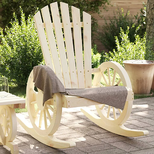 Maison Chic Chaise/Fateuill à bascule, Rocking chair Adirondack bois de sapin massif -GKD75451