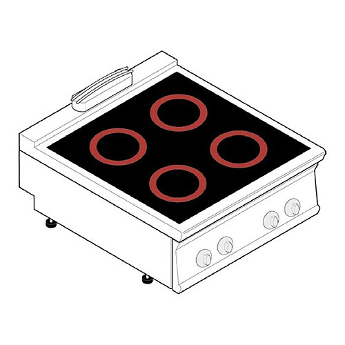 Réchaud vitrocéramique - 4 plaques - gamme 900 - Tecnoinox