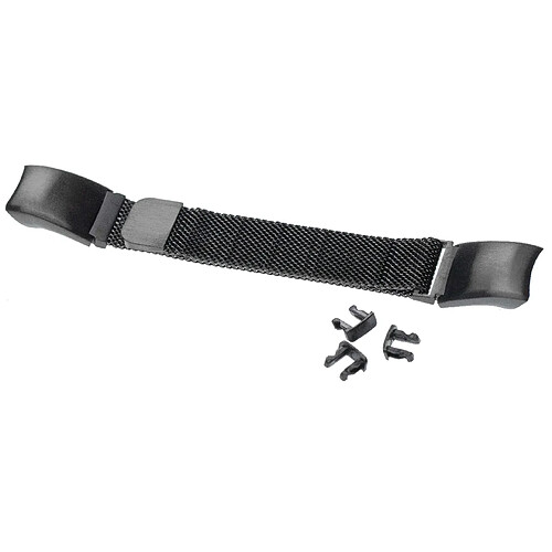 vhbw bracelet compatible avec Huawei Honor Band 5 CRS-B19S montre connectée - 23 cm acier inoxydable, noir