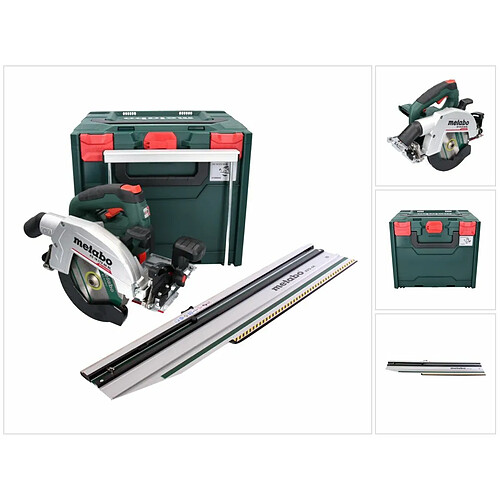 Metabo KS 18 LTX 66 BL Set Scie circulaire sans fil 18 V 165 mm (691194000) + Rail de coupe + Coffret metaBOX - sans batterie, sans chargeur