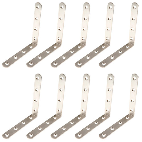 10pcs attaches d'angle en acier épaissie support angle droit ensemble 125x125x20mm