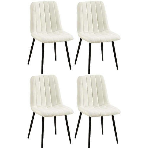 Non Lot de 4 chaises Dijon tissu