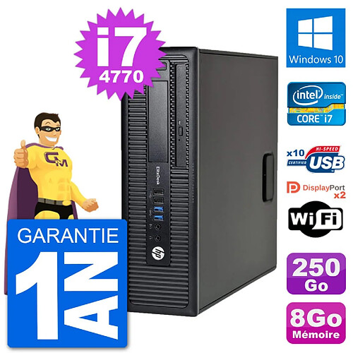 PC HP EliteDesk 800 G1 Core i7-4770 RAM 8Go Disque Dur 250Go Windows 10 Wifi · Occasion