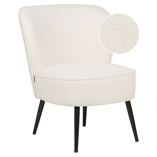 Beliani Fauteuil Bouclé Blanc VOSS