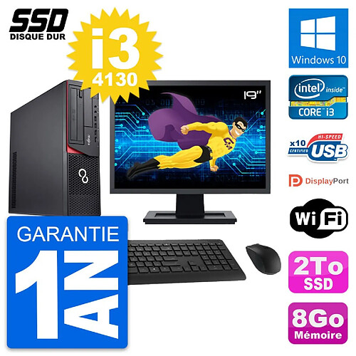 PC Fujitsu E920 DT Ecran 19" Intel Core i3-4130 RAM 8Go SSD 2To Windows 10 Wifi · Occasion