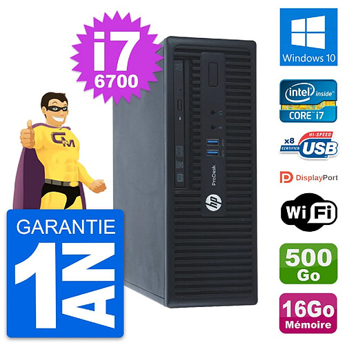 PC HP ProDesk 400 G3 SFF Intel i7-6700 RAM 16Go Disque 500Go Windows 10 Wifi · Occasion