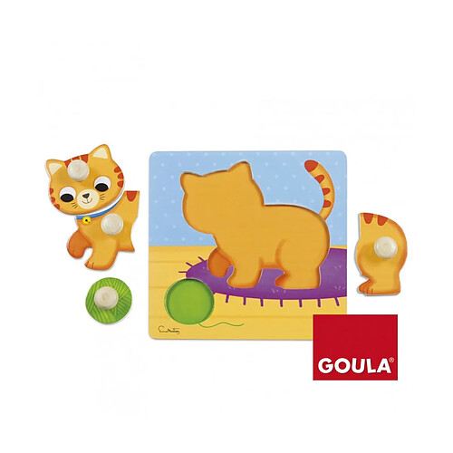 Goula Puzzle en bois 4 pièces : Chat