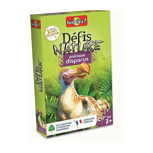 Jeu de cartes Bioviva Défis Nature Animaux disparus