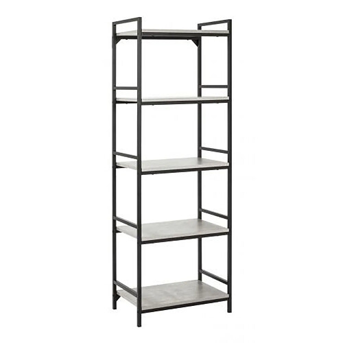 Pegane Etagère en acier et MDF coloris noir-optique béton - Dim : L60 x P40 x H180 cm