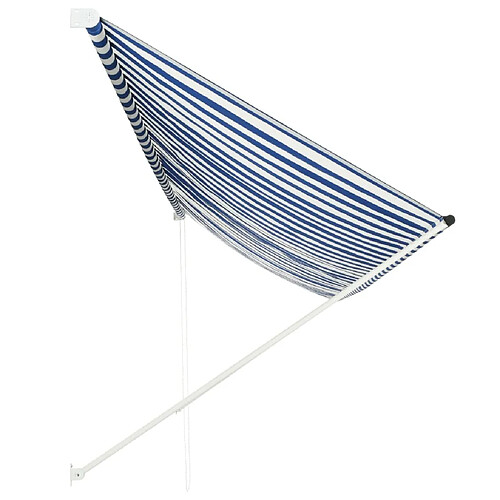 Maison Chic Store banne | Auvent rétractable de porte | Marquise Brise-soleil 400x150 cm Bleu et blanc -GKD15478