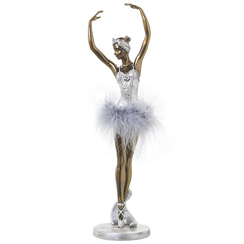 Figurine Décorative Alexandra House Living Blanc Argenté Acrylique Plastique Mélamine Ballerine 9 x 8 x 33 cm