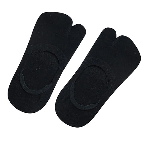 1 Paire De Chaussettes Invisibles Pour Femmes Chaussettes Tabi Chaussettes De Bateau Antidérapantes Basses Noires