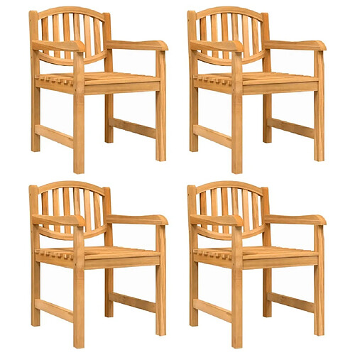 Maison Chic Lot de 4 Chaises de jardin,Fauteuil d'extérieur 58x59x88 cm bois de teck solide -MN39073