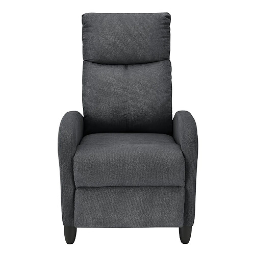 Helloshop26 fauteuil relaxant avec dossier inclinable et repose pieds housse textile 102 cm gris foncé 03_0005214