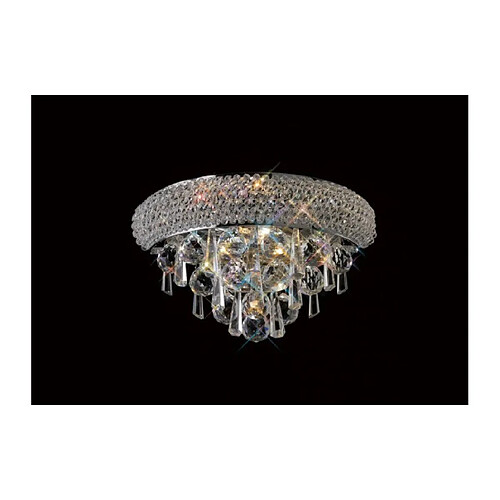 Luminaire Center Applique murale Alexetra Small 1 Ampoule chrome poli/cristal