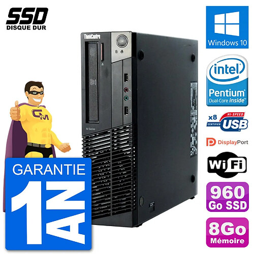 PC Lenovo ThinkCentre M92p SFF Intel G630 RAM 8Go SSD 960Go Windows 10 Wifi · Occasion