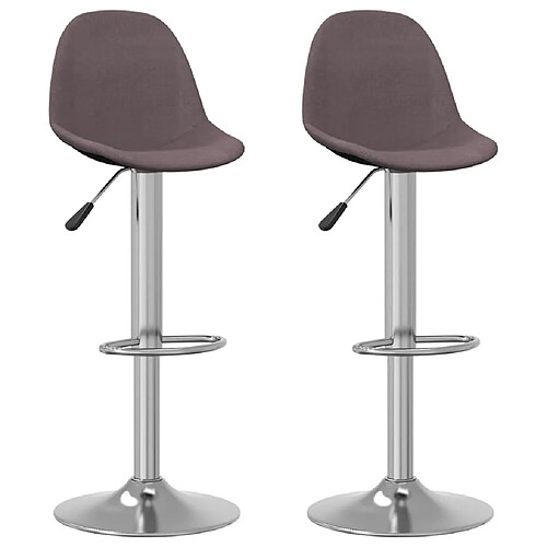 vidaXL Tabourets de bar lot de 2 taupe tissu