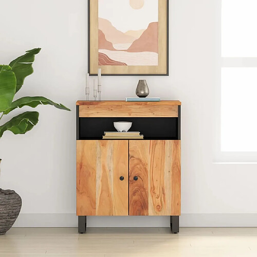 Maison Chic Buffet commode,console avec 2 portes pour rangement 60x33x75 cm bois massif d'acacia -MN40927