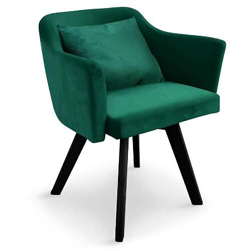 Paris Prix Fauteuil Scandinave en Velours Delante 67cm Vert