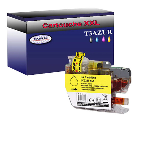 T3Azur Cartouche compatible Brother MFC-J6530DW,MFC-J6535DW, MFC-J6730DW, LC-3219XL - Jaune