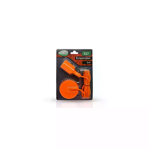 Suspension Noire avec douille E27 avec câble 2m Orange