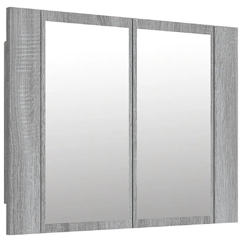 Helloshop26 Armoire à miroir led 60 x 12 x 45 cm bois d'ingénierie gris 02_0006744