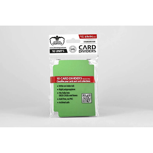 Ultimate Guard - 10 intercalaires pour cartes Card Dividers taille standard Vert